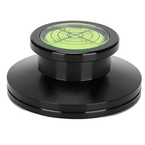 Estabilizador de Tocadiscos Aleación de Aluminio LP Peso récord, Abrazadera para Tocadiscos para vibración equilibrada, Estabilizador de Discos con Nivel de Burbuja para (Negra)
