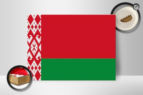 Femer Holzschild Flagge Weißrussland 40x30cm Flag of Belarus
