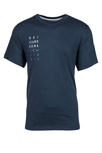 AS Roma T-Shirt NOI Siamo Roma Obsidian 2019/20 Camiseta, Hombre, Azul, S