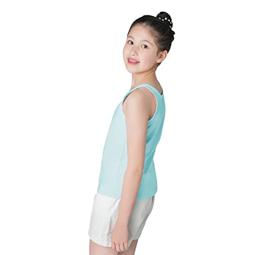 Image of QBK 6-16Years Girls Tank Top with Built in Bra Training Bras Cotton Camisole Built in Bra Undershirts with Shelf Bra