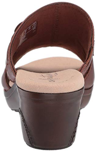Clarks Women's Lynette Trudie Sandal, Mahogany Leather, 090 W Us #TOP2