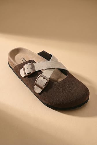 Image of Big Fox Men's Premium Closed-Toe Comfort Sandals with Adjustable Buckles | Cushioned Footbed | Casual