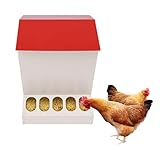 Hühner-Futterbox aus Metall, Futterstation für Hühner, große Kapazität, Geflügel-Futterstation mit 10 Anschlüssen, Hühnerfütterung mit großer Kapazität, für Hühner, Wachteln, Puten, Enten, Gänse