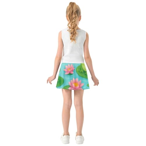 Tennis Skirts Kids Cute Frogs Dragonflies Green Girls Skorts Athletic Shorts Floral Cheer Skirt 4t4