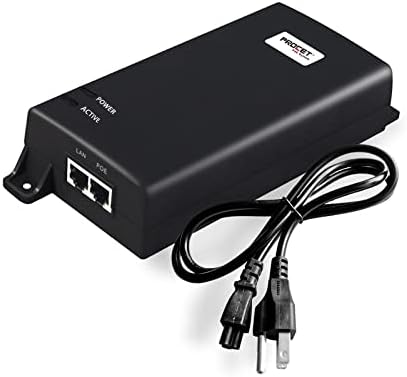 Procet Single Port Gigabit Power Over Ethernet Active PoE Injector 60W POE Midspan 55V, IEEE802.3af,IEEE802.3at,PoE++, for IP Camera , Access Point Long Range,IP Phones