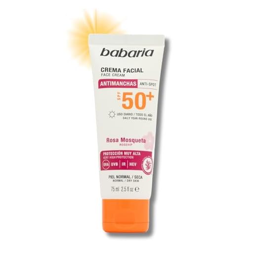 Babaria - Protector Solar Facial 50 Antimanchas Con Rosa Mosqueta | Crema Hidratante Facial Mujer | Crema Rosa Mosqueta Mujer | Bloqueador Solar | 75ml