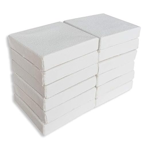 LWR CRAFTS Mini Lienzo Estirado 2 "X 2" 5cm x 5cm Paquete de 12