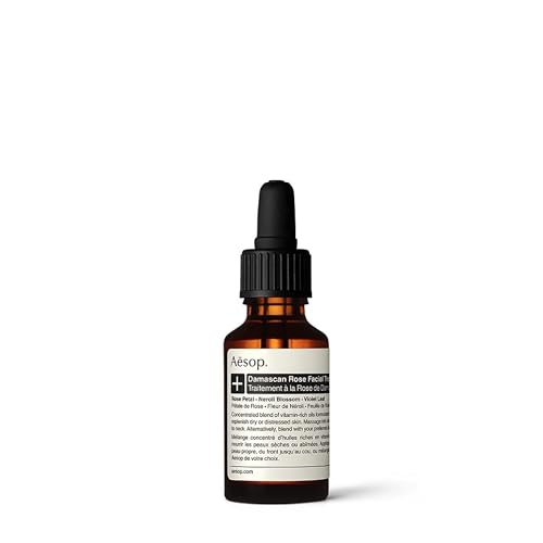Aesop Damascan Rose Facial Treatment Oil | Hydrating Face Oil with Rose Petal, Neroli Blossom & Violet Leaf | Nourishing Vitamins & Fatty Acids for Dry, Distressed Skin | 0.8 fl oz
