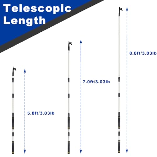 image for UEGHNS Telescoping Boat Hook Pole for Docking, 2.46-8.8ft Boat Hook lo