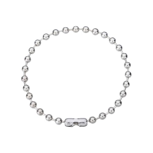 Y2k Aesthetic Emo Silver Beaded Chain Necklace, Ball Chain Necklace for Women, Grunge Necklaces, Punk Necklaces for Men, Halloween Jewelry Gifts