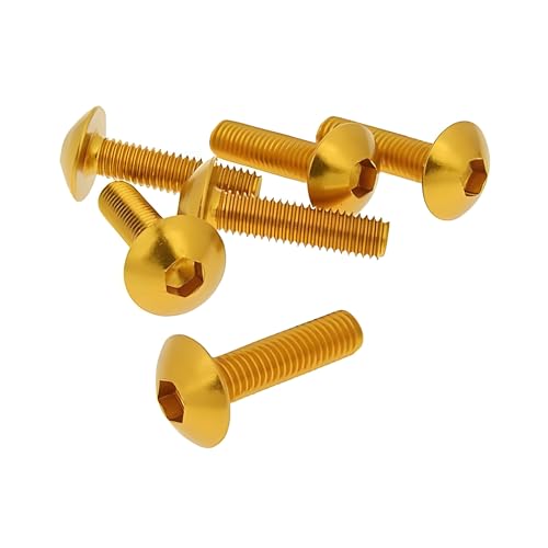 Vicma Fairing Screws hex Socket Head - Anodized Aluminum Gold - Set of 6 pcs - M5x20