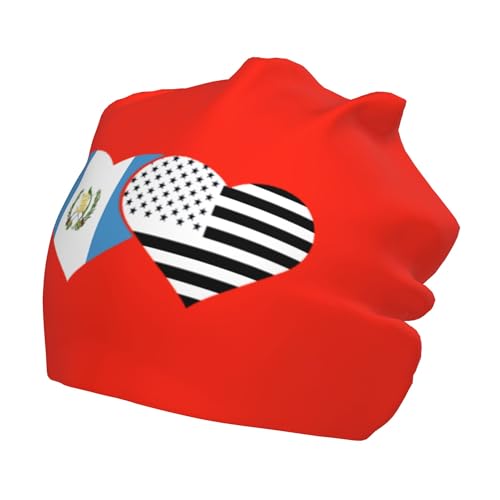 Guatemala Flag and American Flag Children Hip Hop Knitted Hat Kids Elastic Leisure Knit Cap Warm Sleep Beanies Black