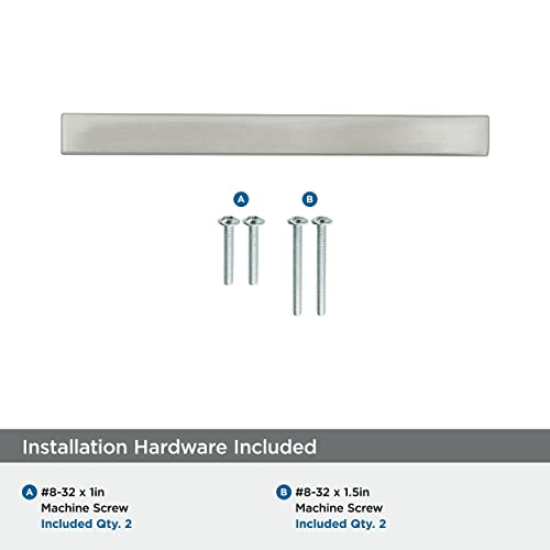 Image of Amerock | Cabinet Pull | Satin Nickel | 3-3 /4 inch (96 mm) Center to Center | Monument | 1 Pack | Drawer Pull | Drawer Handle | Cabinet Hardware