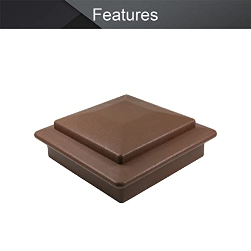 MroMax Fence Post Plastic Cap Pick New Wood Fence Post Caps for Pressure Treated Wood for Mailbox Lamp Post Deck Dock Piling Caps 1Pcs Brown 150x150mm - Image 3