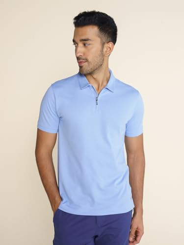 Image of DAMENSCH Constant Men's All-Degree Thermoregulating Pique Contrast Neck Polo T-Shirt