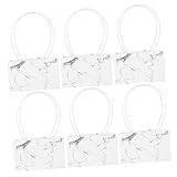 BAZEITFLOW 6 piezas Bolsas Kraft Impermeables para Flores de Unidades con Asas Resistentes para y Presentaciones de Flores Diseño Portátil y Elegante Mármol Blanco Color Color Aleatorio