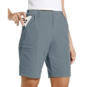 Willit Women’s 10″ Hiking Cargo Shorts Stretch Golf Active Long Shorts Quick Dry Outdoor Summer Shorts Utility Blue L
