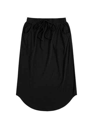 Solid Tie Front Curved Hem Skirt