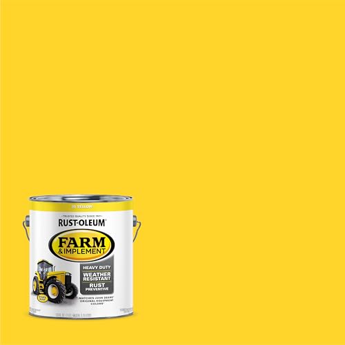 Image of Rust-Oleum 280175-2PK Farm & Implement Enamel Paint, Gallon, JD Yellow, 2 Pack