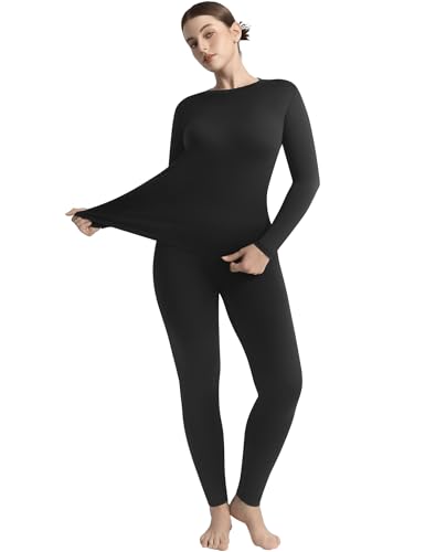 Image of Ousmile Thermal Underwear Set for Women Long Johns with Fleece Lined, Base Layer Women Cold Weather Top Bottom
