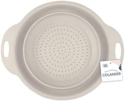 Collapsible Colander Silicone Kitchen Food Strainer Foldable Filler Space Saver Basket for Draining Pasta Fruits Vegetables Spaghetti and Rice (Assorted Colour,)