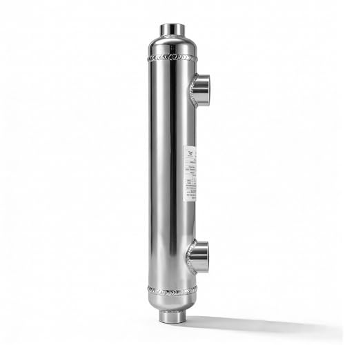 AB 55 K BTU Pool Heat Exchanger, Stainless Steel 316L Same Side Ports 1' & 3/4' FPT