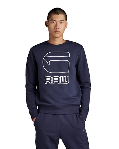 Sweatshirt G-Star Graphic Graw pour homme en coton premium noir