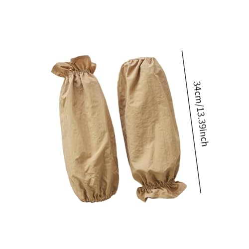 WeiLaiKeQi Mangas de braço par plissado moda limpeza oversleeves para limpeza doméstica, Cáqui