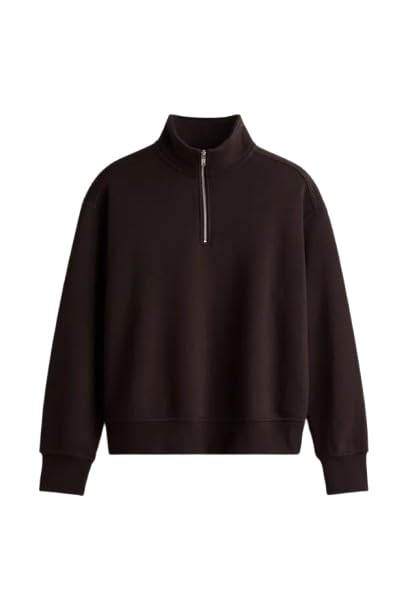 A to Z CREATION Solid Loose Fit Half Zip Sweatshirt Long Sleeves Winter Wear Hoodie for Men's