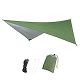 TRIWONDER タープ 天幕 軽量 ミニ アウトドア テント キャンプ シェルター ソロタープ グランドシート フライシート レクタ コンパクト 小型 庭用 ピクニック (レクタ - グリーン, 230ｘ140cm)
