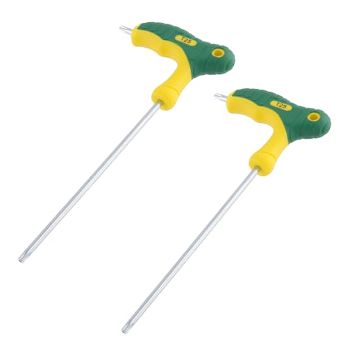 Image of Antrader T25 Torx Wrench,Anti Tamper Proof Hex Key,Chrome Vanadium Steel T-Handle Dual End Long Arm Screwdriver 2pcs,Two-tone
