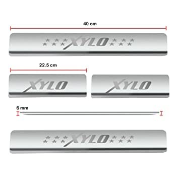 Image of Door Sill /Foot Step Stainless Steel Plates with Mahindra Xylo (Set of 4 Pcs)