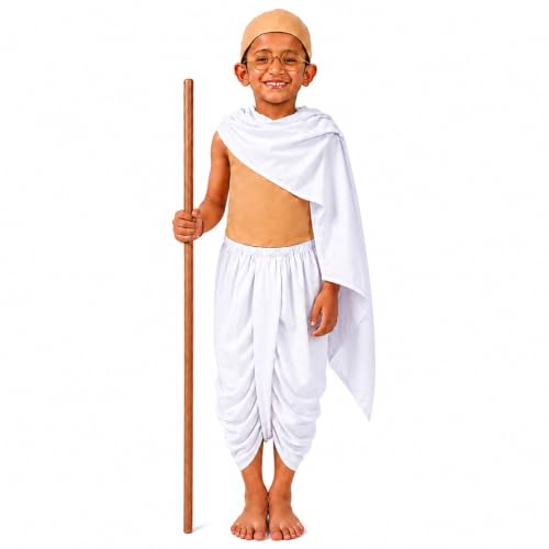 Image of Raj Costume Freedom Fighter Costume for Kids | Independence Day Fancy Dress | Patriotic School Function Dress | Boys & Girls