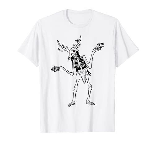 Cryptidcore Estetica Wendigo Scheletro Cryptid Cryptozoology Maglietta