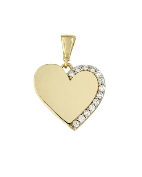Pendentif mémoire en 14 Carat Or Cœur Zirconium pour surmonter le deuil et l'absence
