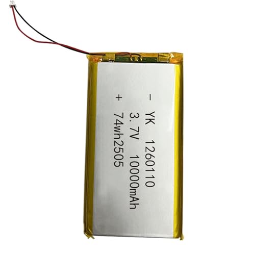 Batería de litio recargable tipo 1260110 de 3.7V con capacidad real de 10000mAh por unidad