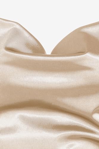 Image of ZAFUL Women's Satin Sleeveless Spaghetti Strap Mini Dress Sexy Slip Cowl Neck Silky Cocktail Party Dresses
