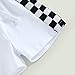Toddler Baby Boy Summer Clothes Checkerboard Plaid Short Sleeve T-Shirt Elastic Waist Shorts Set 2PCS Checkered Outfit (A-White, 6-12 Months)