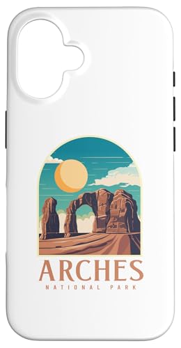 Utah Vintage Retro Hiking Camping Arches National Park �X�}�z�P�[�X iPhone 16 �p