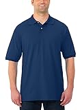 Jerzees Men's SpotShield Stain Resistant Polo Shirts (Short & Long, Short Sleeve-Navy, Large