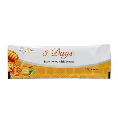DABLIZ GROUP INTERNATION TRADING LLC Khan El Assal Three Days Organic Honey For Men Made With Natural Jelly Bee Pollen and 100% Pure Mixed Herbals- Pack of 6 Sachets, 0.09 kilograms