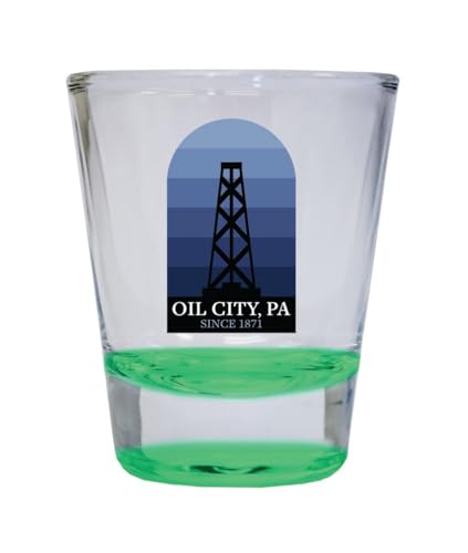 Vasos de shot souvenir Oil City Pennsylvania 2 oz pack x2