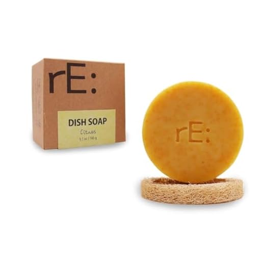 RE: Dish Washing Soap Bar (Loofah holder sponge included) - palm oil free, eco friendly, zero waste, plastic free, free of artificial dyes and fragrance (Citrus)