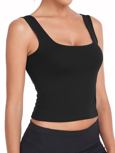 Sports Crop Tank Tops for Women Cropped Workout Tops Racerback Running Yoga Tanks Cotton Sleeveless Gym Shirts 3 Pack4