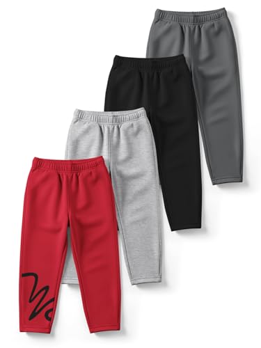 Image of HELLCAT Trendy Solid Cotton Blend Regular Fit Track Pant for Boys - Pack of 4