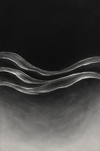 ARTICULOZY Ethereal Waves – Silver Nightfall | Moderna arte da parete giclée astratta nera e argento | Design minimalista di lusso a onde per soggiorno, camera da letto e ufficio – stampa arrotolata