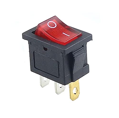 Bouton KCD1 lumineux rouge à 3 broches pour sécuriser les circuits AC