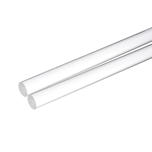 Image of MECCANIXITY 2pcs Acrylic Round Rods 1 inch x 12 inch Clear Acrylic Dowel Rods Sticks Plastic Sticks Strip for DIY Crafts Lighting Gardening Decoration - 25mm x 300mm