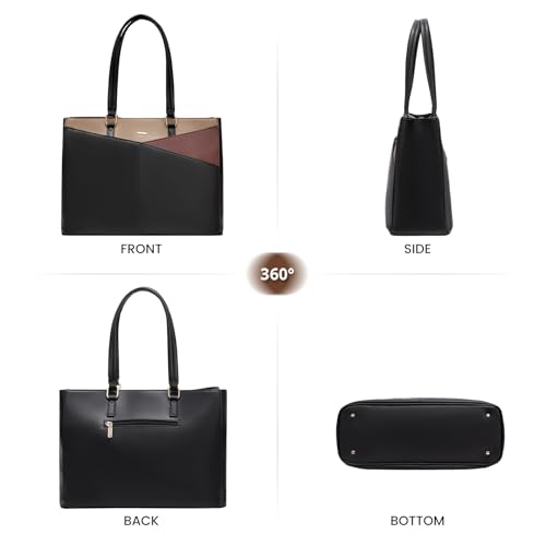 LOVEVOOK Laptop Bag for Women 15.6 Inch Tote Bags Waterproof Leather Briefcase Computer Women Business Office Work Bag