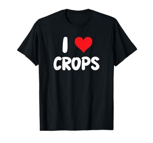 I Love Crops - Heart Farm Farmer Farming 大豆 とうもろこし 小麦 Tシャツ